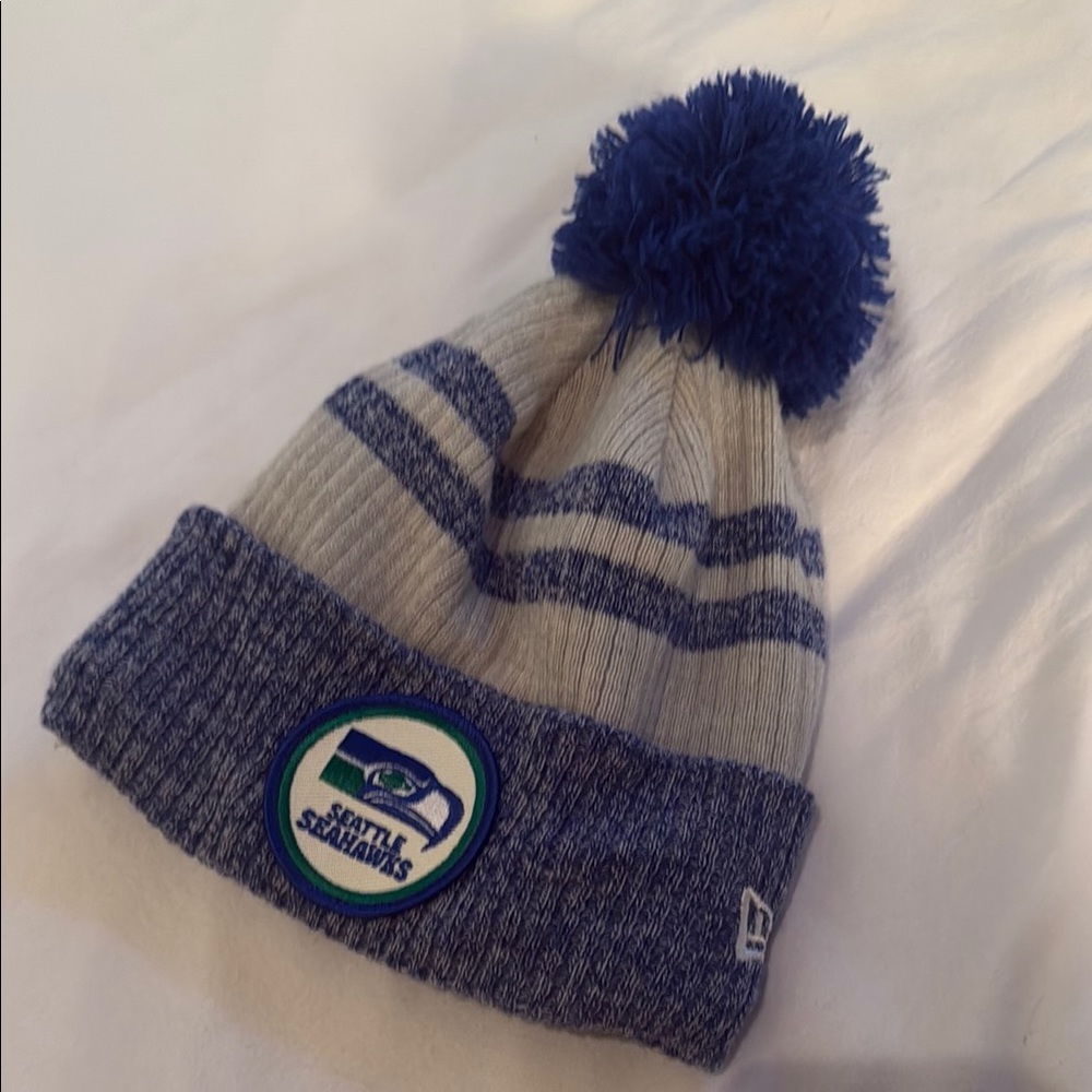 Seattle Seahawks Adult Beanie - Blue and Gray